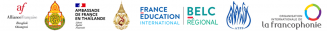 Logos : Alliance Française Bangkok Chiangrai ; Ambassade de France en Thaïlande, France Éducation international ; BELC régional : ATPF ; Organisation internationale de la francophonie